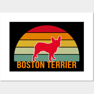 Boston Terrier Vintage Silhouette Posters and Art